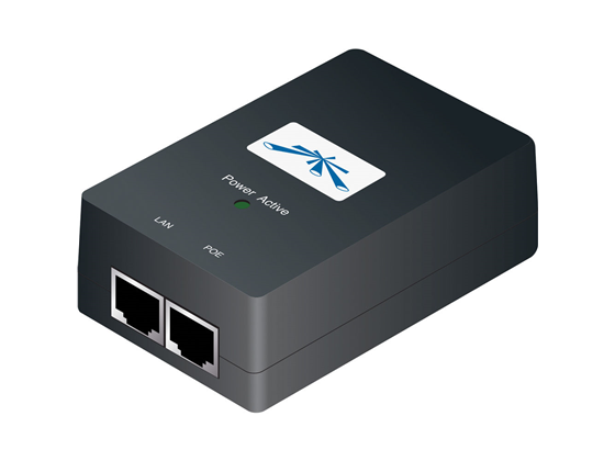 POWER OVER ETHERNET INJECTOR UBIQUITI POE-48-24W  - 110 V AC, 220 V AC INPUT - 48 V DC, 500 MA OUTPUT - 1 ETHERNET INPUT PORT(S) - 1 ETHERNET OUTPUT PORT(S) - 24 W, GIGABIT LAN