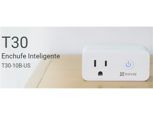 [107741] TOMACORRIENTE SMART EZVIZ, MODELO T30 10B-US, WIFI 2.4GHZ, PROGRAMABLE PARA ENCENDIDO Y APAGADO POR SOFTWARE, CONTROL DE VOZ GOOGLE Y ALEXA (CS-T30-10B-US).